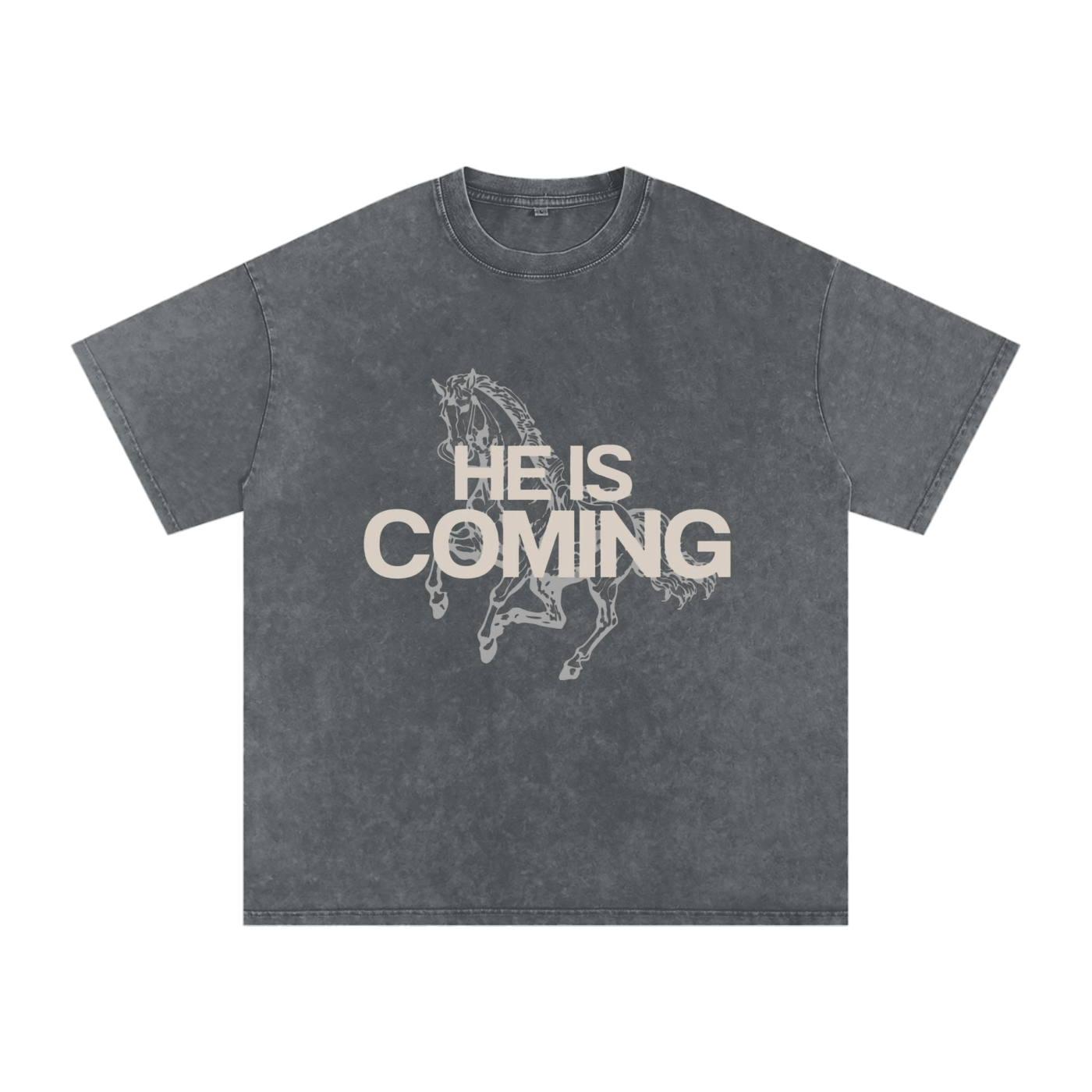 He is Coming - Acid Wash Oversize T-Shirt
