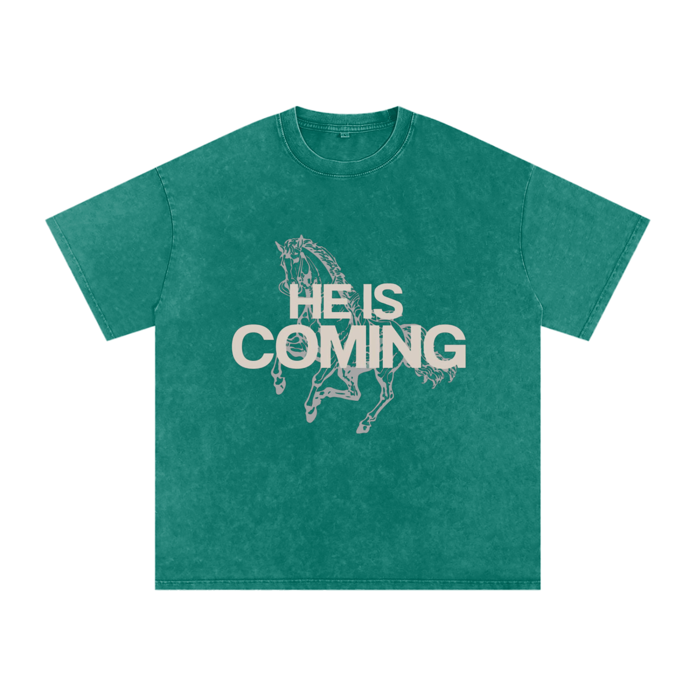 He is Coming - Acid Wash Oversize T-Shirt