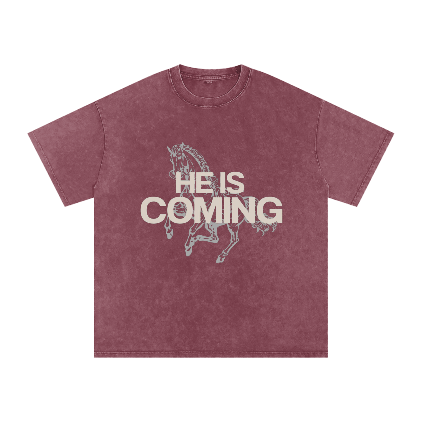 He is Coming - Acid Wash Oversize T-Shirt