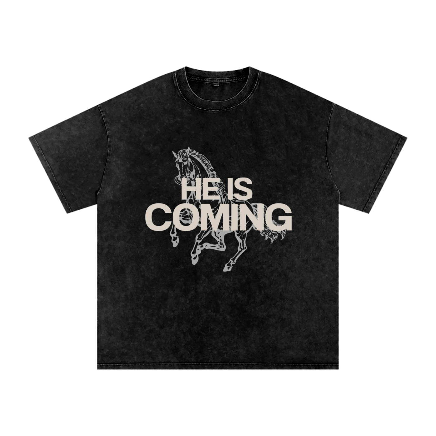 He is Coming - Acid Wash Oversize T-Shirt