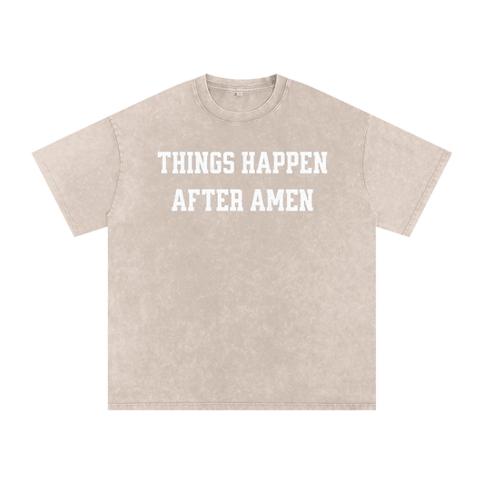 Amen - Acid Wash Oversize T-Shirt