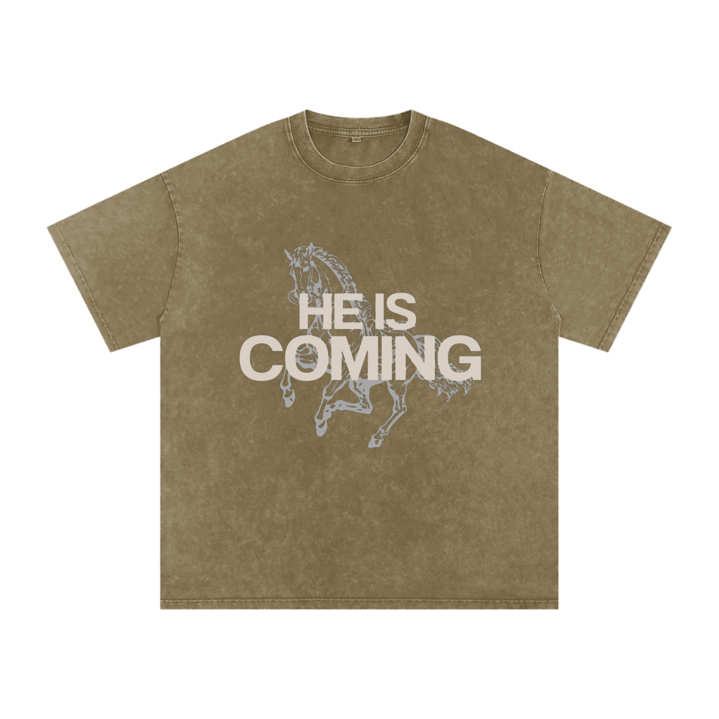 He is Coming - Acid Wash Oversize T-Shirt